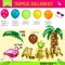Tropical Balloon Garland Arch Kit, 139pcs with Flamingo Letter Coconut Tree Pineapple Letter Mylar Balloons